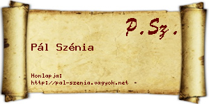 Pál Szénia névjegykártya